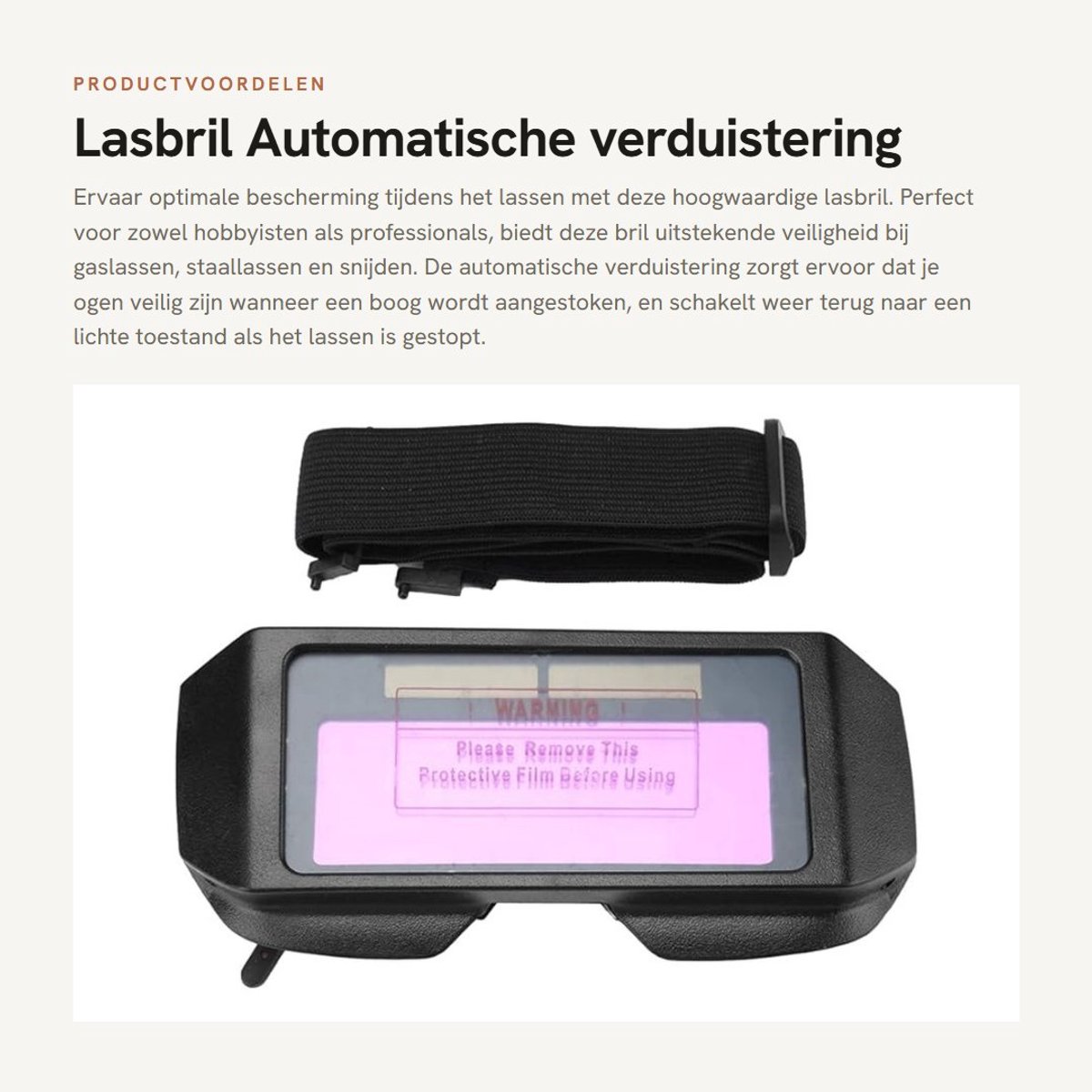 Dailygoods- Lasbril met automatische verduistering - Zonne-energie - UV-bescherming - Infraroodbescherming - Verblindingsbescherming - Veiligheidsbril voor lassen - Lasgoggles