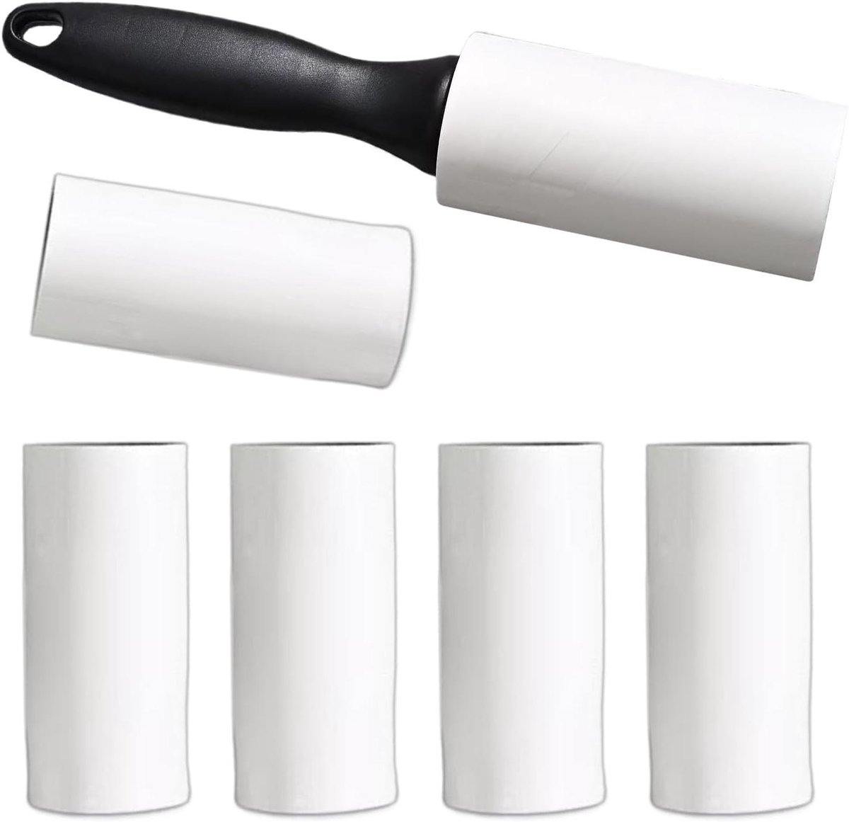 Pluisverwijderaar Kleding - Kledingroller Textiel - Snel Reinigen - Ergonomische Grip - 6 Rollen - Grijs