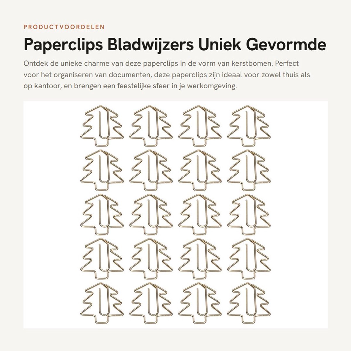 Dailygoods- Paperclips 20 Stuks - Kerstboomvorm - Kantoor Benodigdheden - Antirust - Duurzaam - Kleurvast - Organiseren en Repareren - Kantoorbenodigdheden