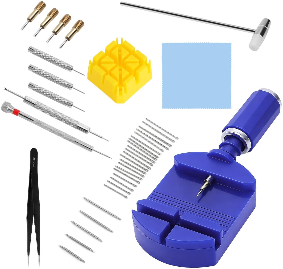 Dailygoods- Horlogereparatieset - Veerpengereedschap - Horlogebandgereedschap - Inkortgereedschap - Schroevendraaierset - Kunststof/Roestvrij Staal - Horloge Gereedschap