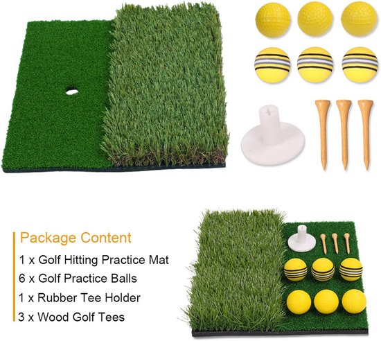 Golf Oefenmat - Trainingspad - Swing Verbeteren - Dubbel Gras Oppervlak - 30x30 cm - Groen van GOLF — afbeelding 5