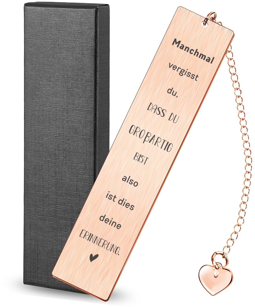 Dailygoods- Boekenlegger Roestvrij Staal - Gepersonaliseerde Bladwijzer - Inspirerende Hanger - Bedankje - Geluksbrenger - 13 x 2,6 cm