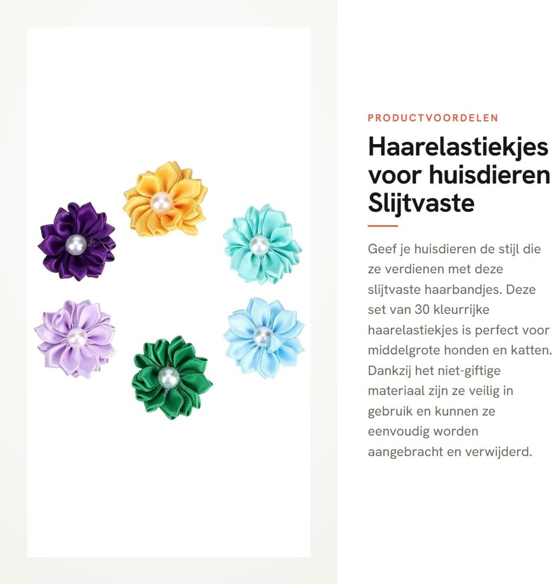Dailygoods- Haarelastiekjes Slijtvaste - 30 stuks - Niet-giftig - Meerdere kleuren - Geschikt voor honden - Geschikt voor katten - Hondenaccessoires