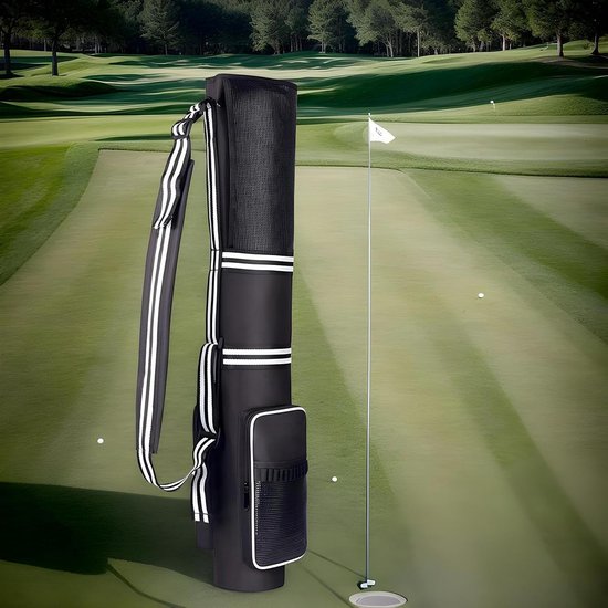 Draagbare Golfclubtas - Golftas Opvouwbaar - Golf Sporten - Waterdicht Lichtgewicht - Houdt 3-9 Clubs - Zwart — afbeelding 3