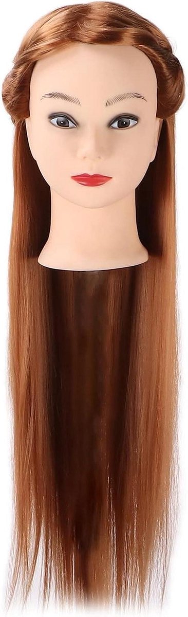 Mannequinhoofd Haar - Oefenhoofd Styling - Haarstyling Oefenen - Synthetisch Hoge Temperatuur Haar - 27 x 17 x 16 cm