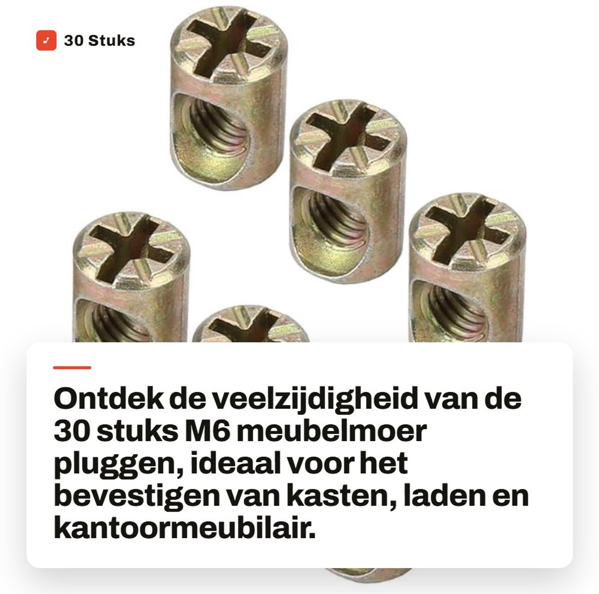 Dailygoods- Meubelmoer 30 Stuks - Schroeven voor Kasten - Draagbaar en Lichtgewicht - Eenvoudige Installatie - Hoogwaardig Metaal - Veelzijdig Gebruik