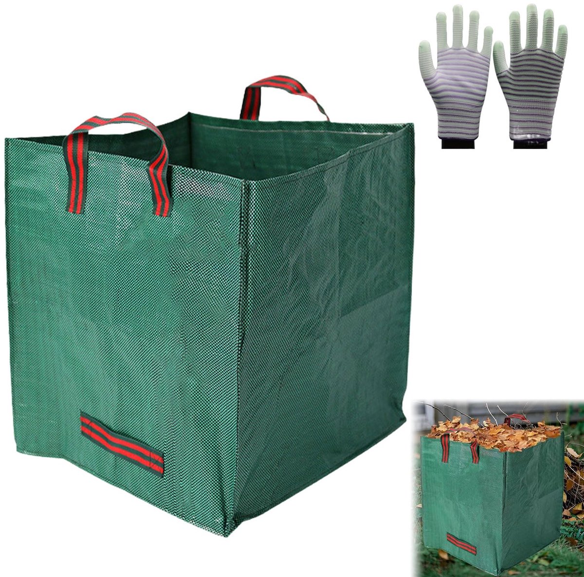 Dailygoods- Tuinafvalzak 125 liter - Stabiele Tuinzak - Bladzak met Handgrepen - Zelfstaande Afvalzak - Grote Snijzak voor Gras en Bladeren - Perfecte Hulp