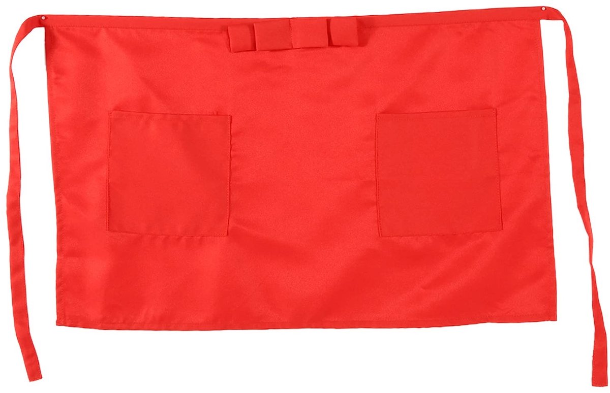 Dailygoods- Schort Korte Stijl - Unisex - Twee Zakken - Katoen/Polyester - Rood - Afmetingen 57,5 x 37,5 cm - Keuken Schort