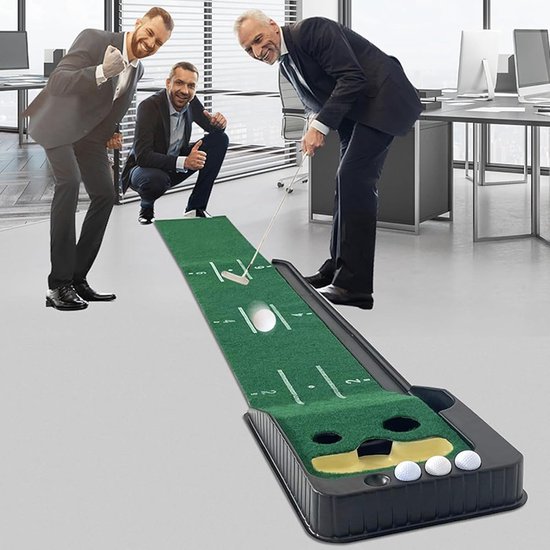 Green de Putting trainingsmat voor binnen, golf swing trainingsmat groen outdoor achtertuin tuin huis fitnessstudio kantoor indoor van Green. — afbeelding 4