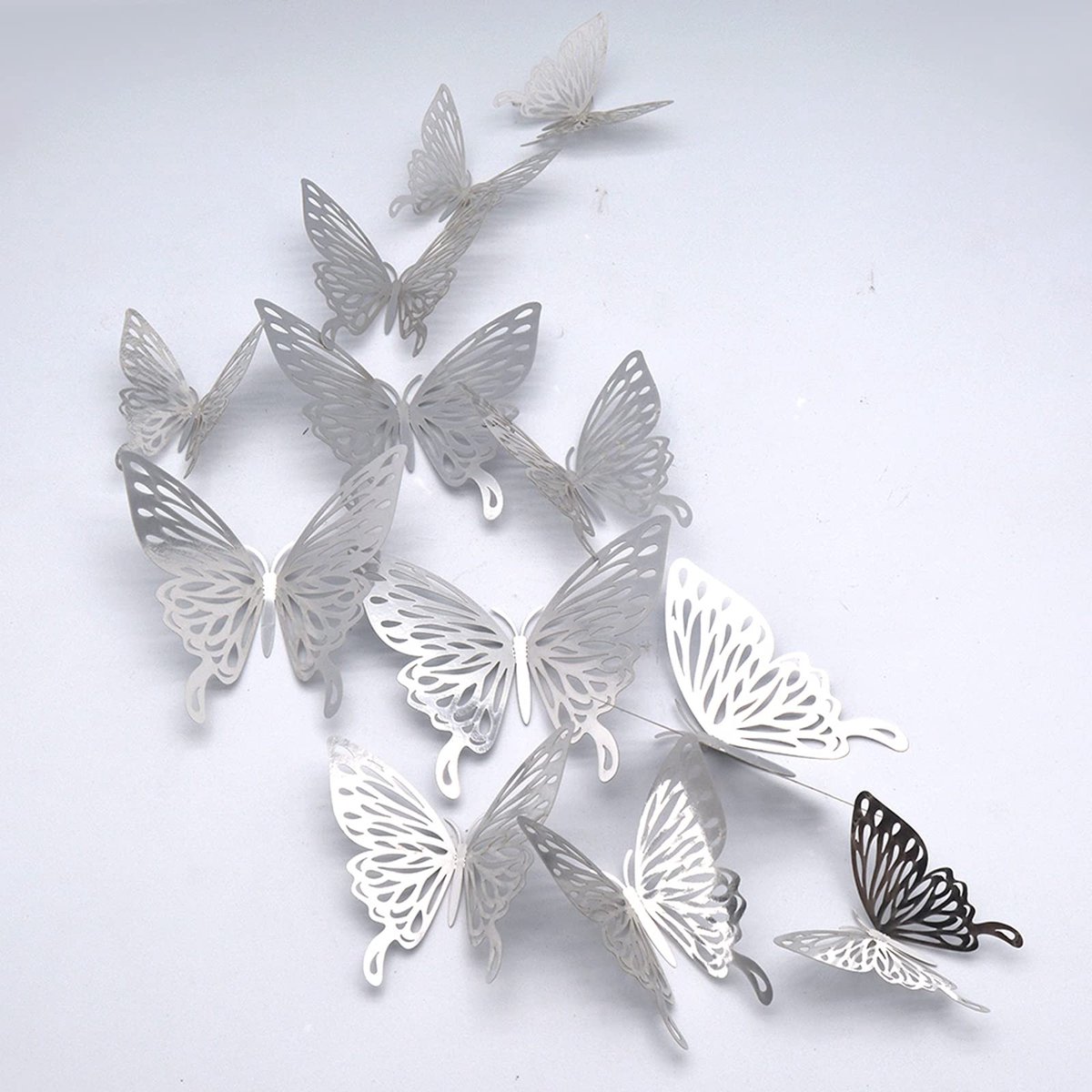 Dailygoods- Muursticker 3D Vlinder - 24 Stuks - Drie Maten - Decoratie Slaapkamer - Bruiloft - Mooi Design - Wanddecoratie
