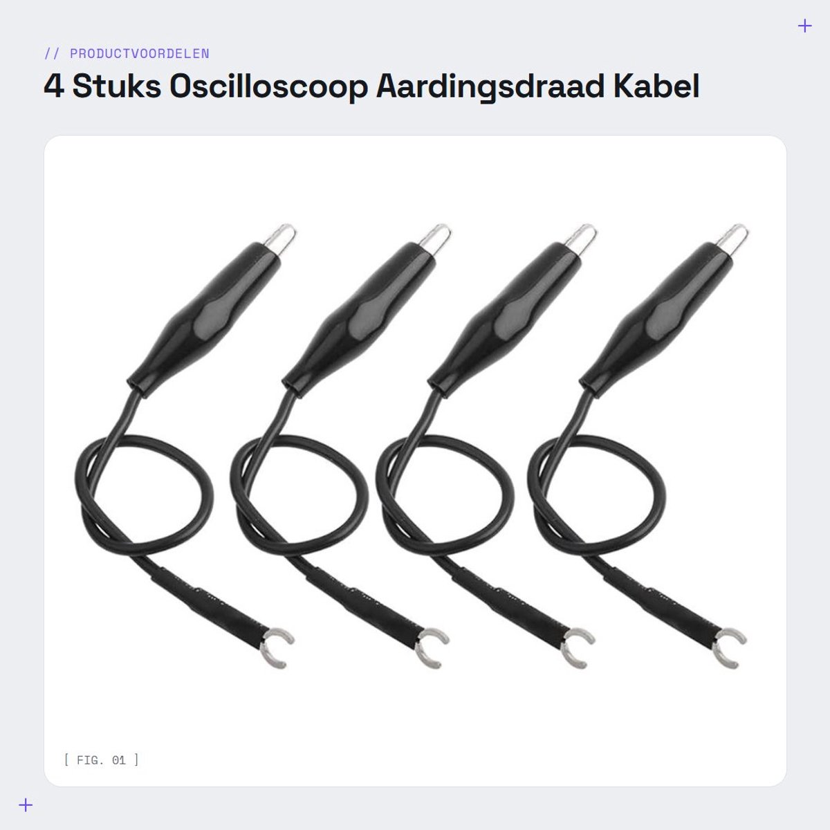 Dailygoods - 4 Stuks Oscilloscoop Aardingsdraad Kabel voor Betrouwbare Verbindingen
