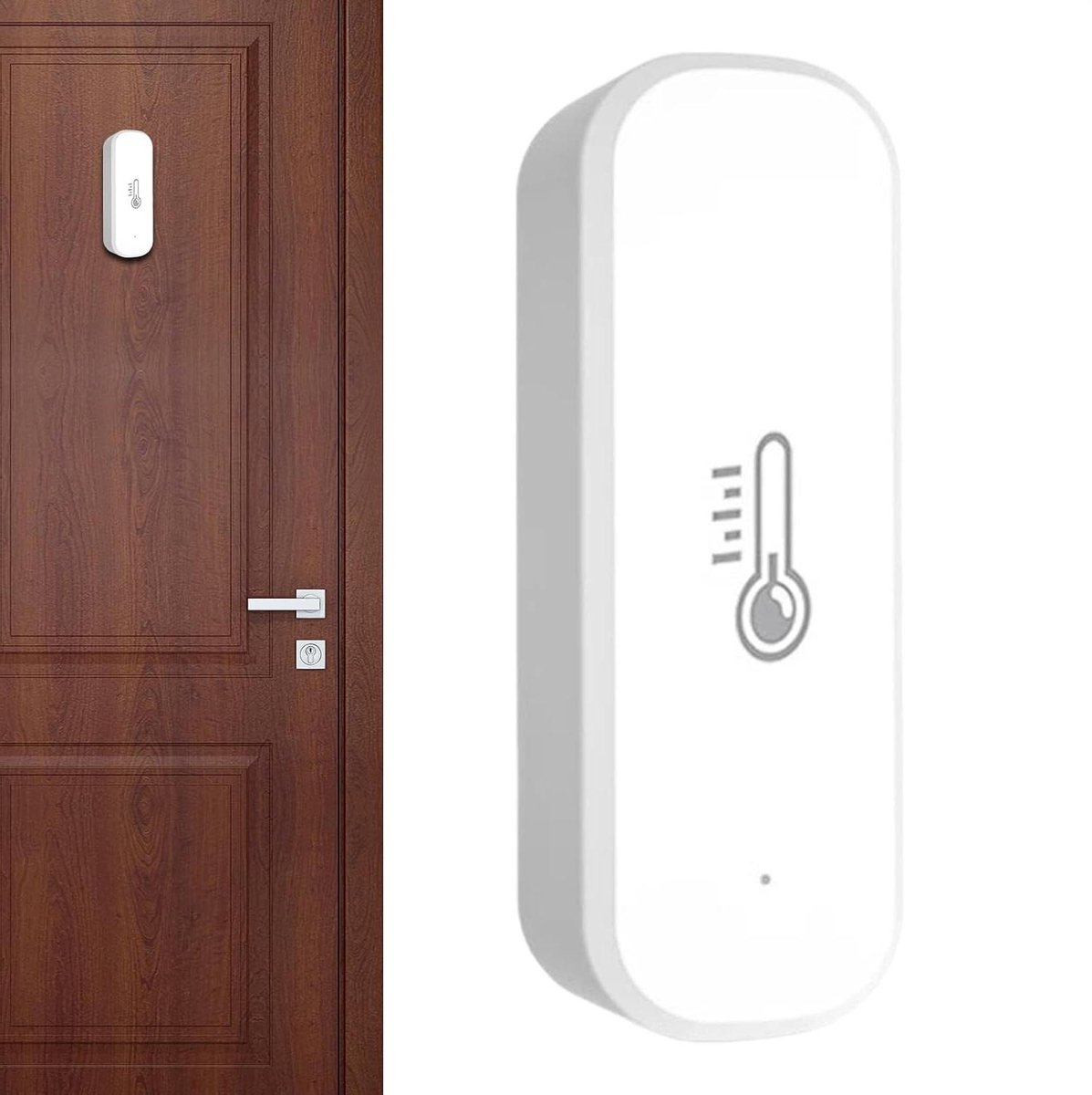 Temperatuursensor - Vochtigheidsmeter Monitor - Omgeving Bewaken - Draadloze WiFi Connectiviteit - 75x37x25cm - Wit