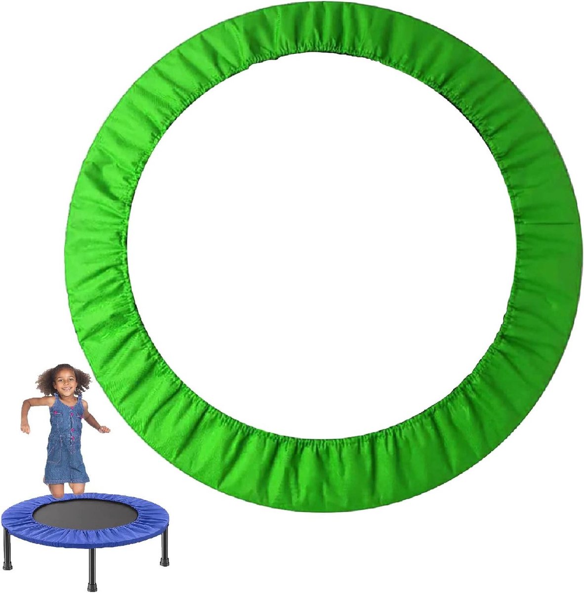 Trampoline Veerhoes - Trampoline Beschermhoes - Veilig Springen - Waterdicht Oxford Doek - 91 cm - Groen