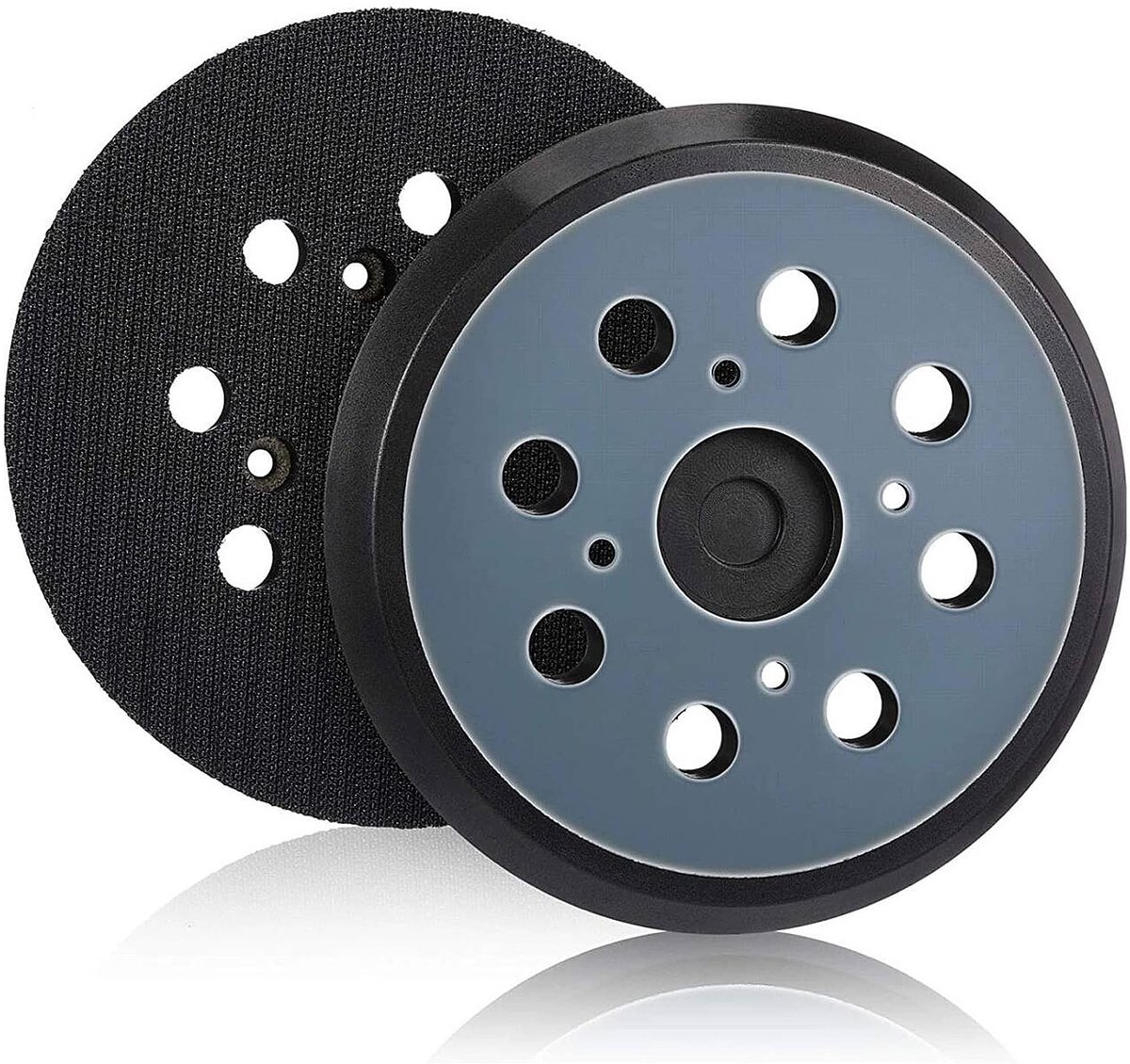 Dailygoods - Schuurdisc 125 mm - Vervangende schuurpads - 2 stuks - Zwart - Voor elektrische schuurmachines - Geschikt voor Makita en DeWalt