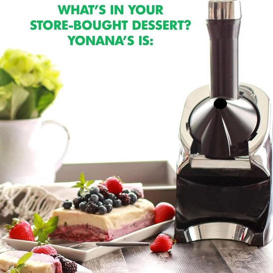 IJsmachine - Dessertmaker Softijsmachine - Gezonde Desserts Maken - Maakt Fruitijs - 10L x 10B x 10H mm - Zwart — afbeelding 4