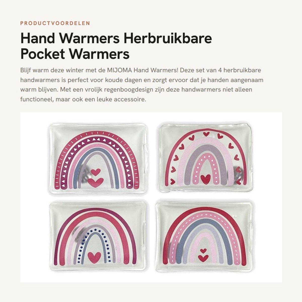 Dailygoods- Handwarmers herbruikbaar - Set van 4 - Zakwarmers - Vingerwarmers - Huidvriendelijke kunststof hoes - Tot 55 °C warmte