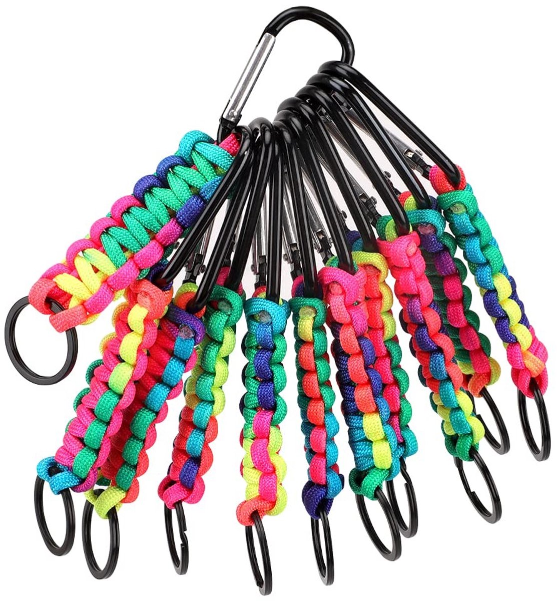 Dailygoods- Karabijnhaken 10 stuks - Mini-karabijnhaak - Sleutelhanger - Clipring - Outdoor - Schroefsluiting - Robuust en veilig in gebruik