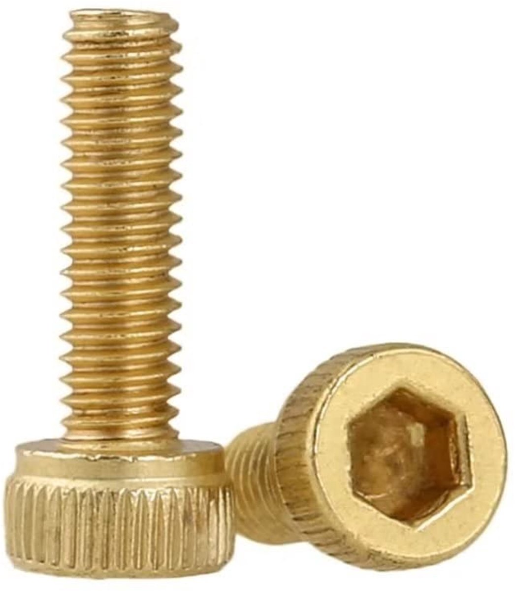 Dailygoods- Machineschroeven M3x20mm - Messing - Inbusschroeven - Zeskant - 10 stuks - Veilig aandraaien met inbussleutel