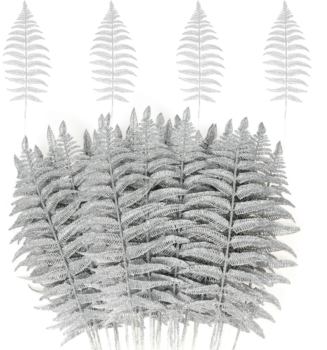 Dailygoods- Kunstkerstbladeren 16 stuks - Kunstmatige Tropische Bladeren - Decoratie voor Kerstboom - Bruiloftsboeket - Huis/Tuin Decoratie - Hoogwaardig Kunststof - Decoratiebladeren