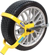 TRUTZHOLM Wielklauw voor Auto & Aanhanger - Parkeerklauw met Slot 13-15 Inch - Diefstalbeveiliging Banden tot 225mm Geel
