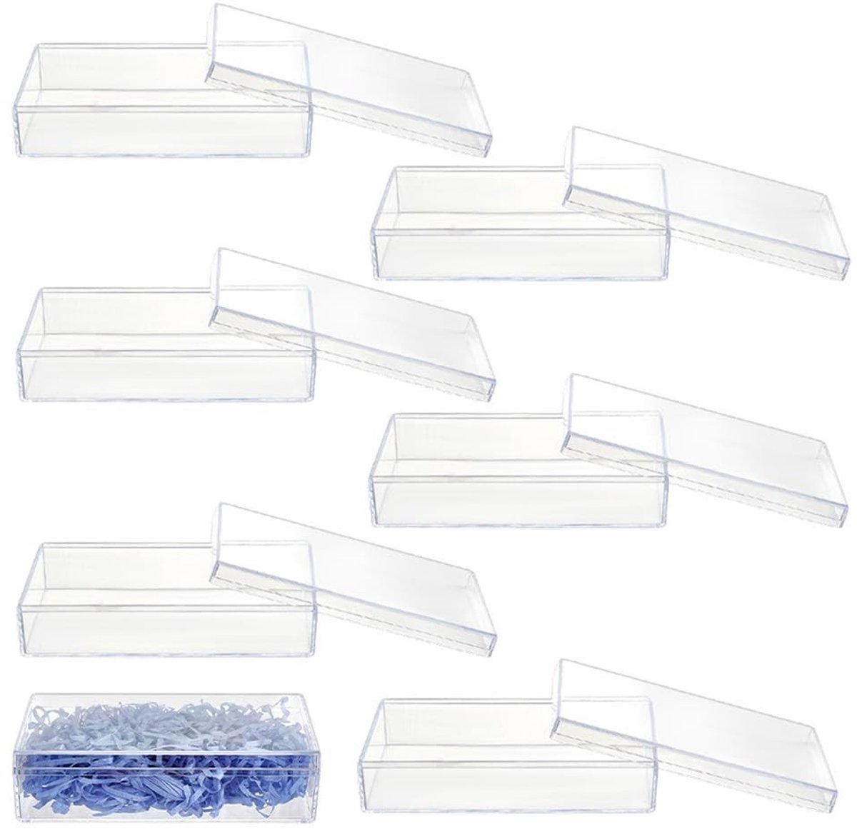 Dailygoods- Acryldozen - Transparant - Vierkant - 7 Stuks - Voor Bruiloft/Feest - Duurzaam Acryl - Voor Snacks/Sieraden - Opbergdozen
