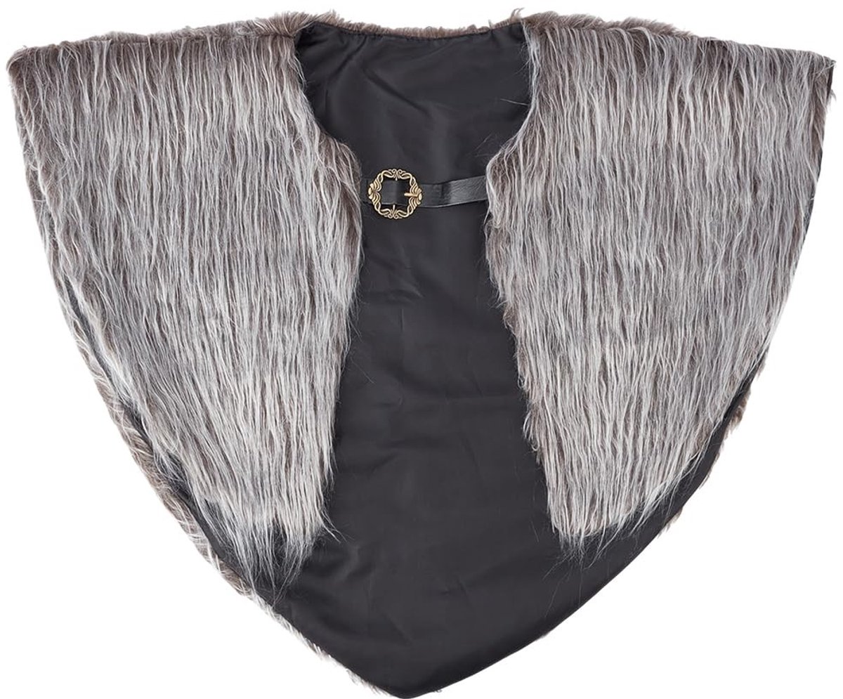 Dailygoods- Sjaal Middeleeuwse stijl - Imitatiebont - Kraag met verstelbare gesp - Kostuumaccessoire - Lichtgewicht - Comfortabel en warm - Cape