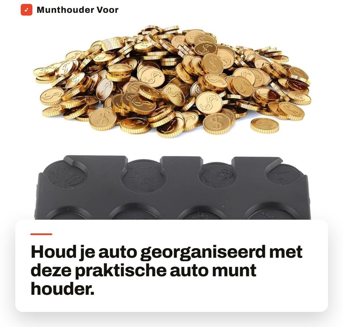 Dailygoods- Munthouder Zelfklevend - Draagbare Munthouder - Euromuntdispenser - Opbergdoos - Organisator - Voor Auto - Muntorganizer