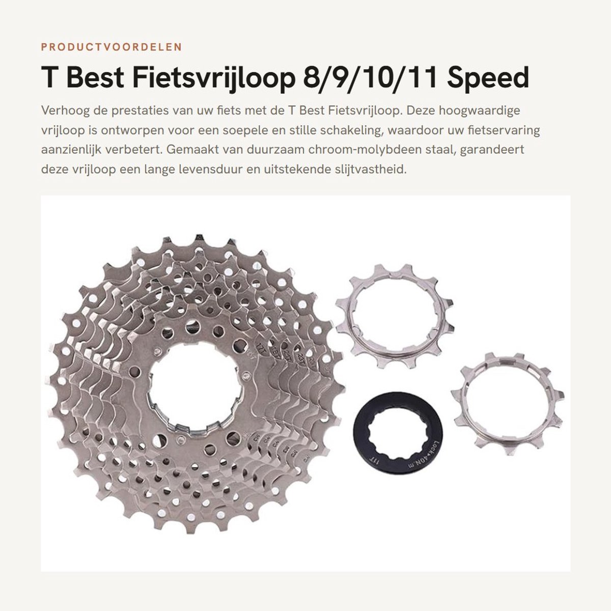 Dailygoods- Accessoires Auto - Fijn Vakmanschap - Hoogwaardige Staalconstructie - Betrouwbare Prestaties - Gemakkelijk te Installeren - Geschikt voor Kettingring 11-28T - Fietscassette