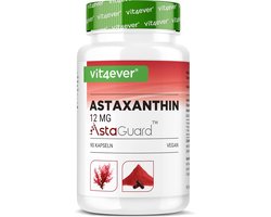 Vit4ever Astaxanthine 12 mg AstaGuard® - 90 Vegan Capsules - Hoog Gedoseerd - 6 Maanden Voorraad - Premium Oleoresine uit Haematococcus pluvialis