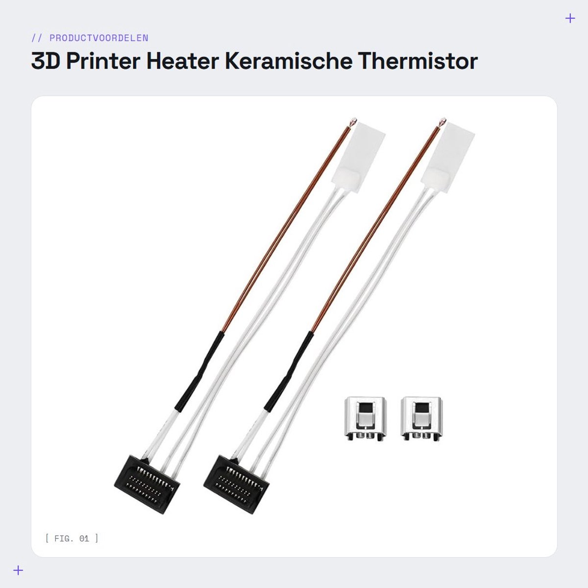 Dailygoods- Thermistor Keramische Heater 48W - 3D Printer - Bevestigingsclips - 9,5 cm - Maximale temperatuurdetectie 300 ℃ - Duurzaam - Verwarmingselement