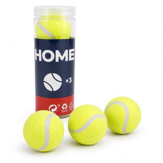HOME It® Tennisballen Set van 3 - Duurzame Tennisballen voor Training, Recreatief Tennis & Wedstrijden - Inclusief Koker