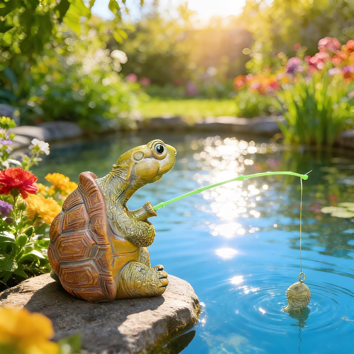 Dailygoods - Decoratieve Schildpadfiguur voor Buiten, Kunsthars Tuindecoratie
