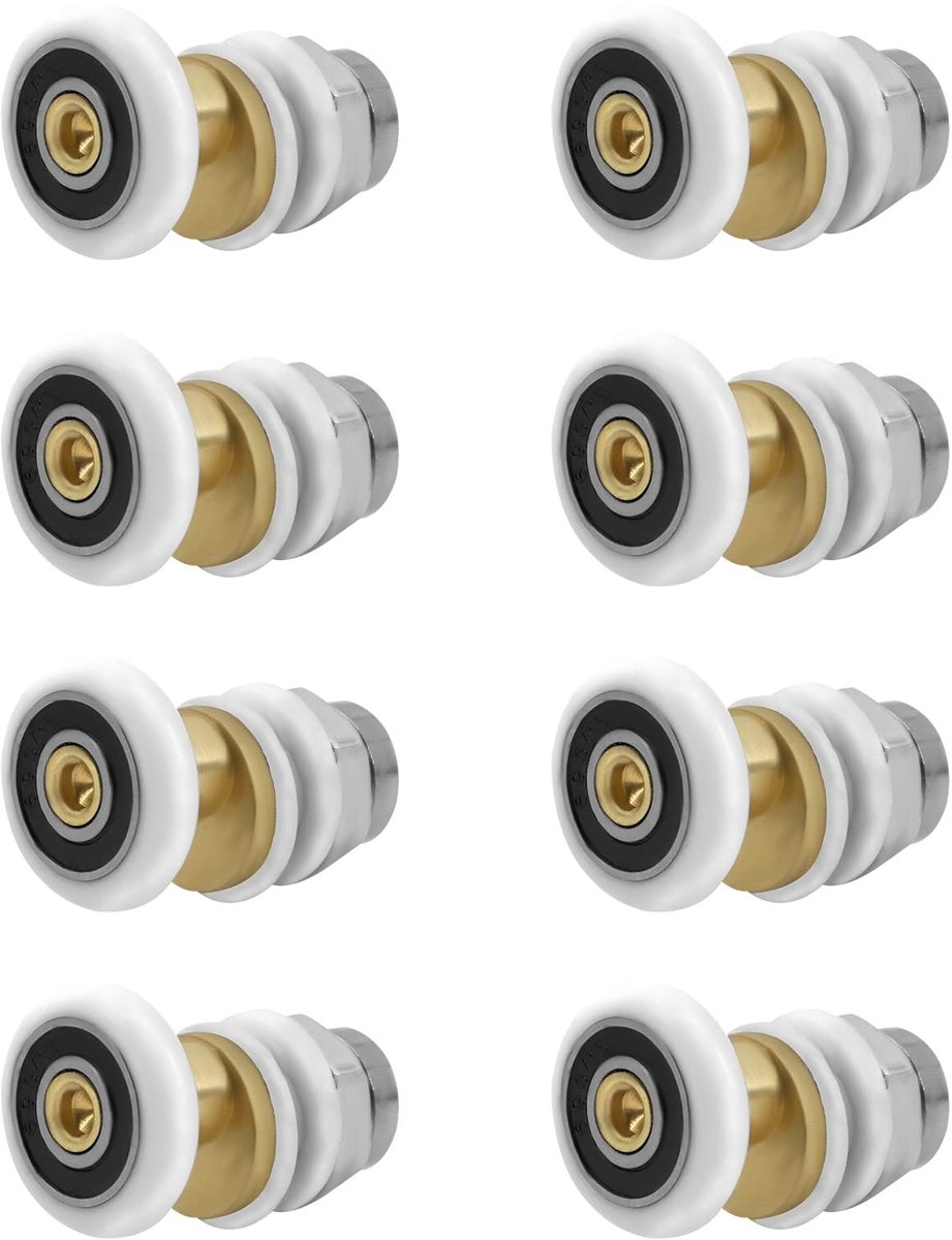 Dailygoods- Douchedeurrollen 8 Stuks - Schuifwielen - Vervangingsonderdelen - Waterdicht - Slijtvast - Eenvoudig te installeren - Deurrad