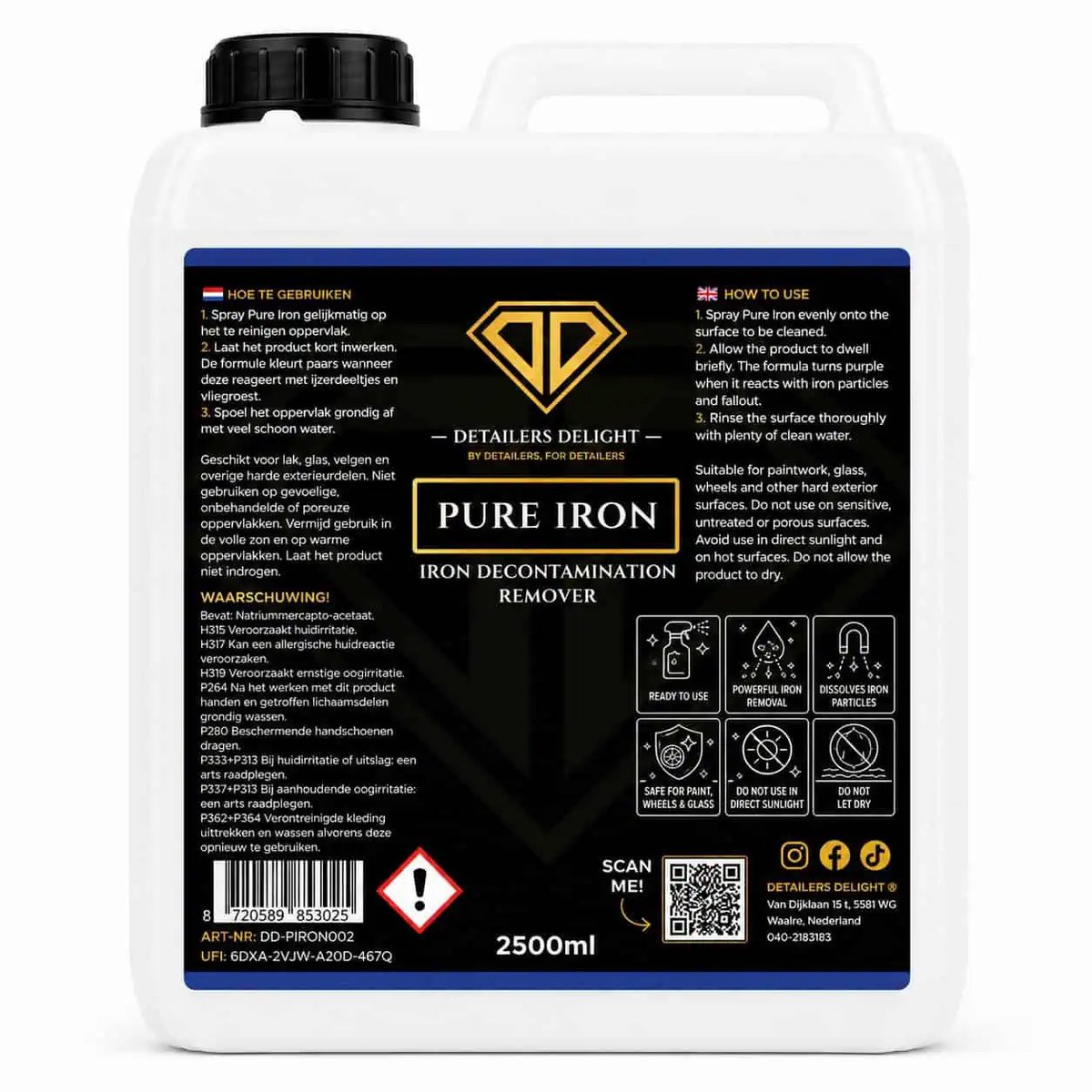 DETAILERS DELIGHT PURE IRON – IRON DECONTAMINATION REMOVER 2.5L