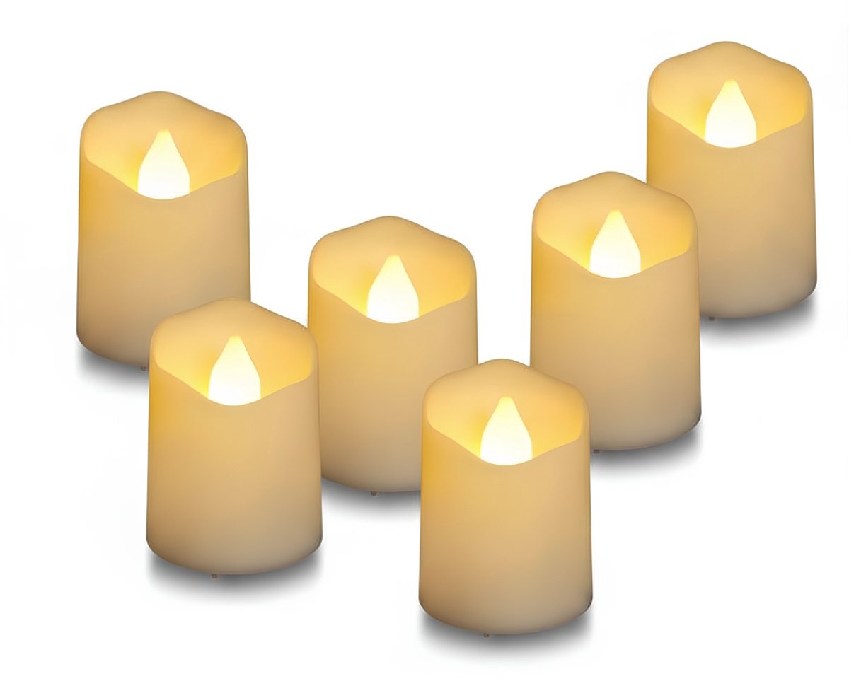 QIN® Led Kaarsen Met Bewegende Vlam - Oplaadbare Waxinelichtjes - Oplaadbare Kaarsen - Oplaadbare Theelichtjes - Wit - 4cm x 4cm x 6cm