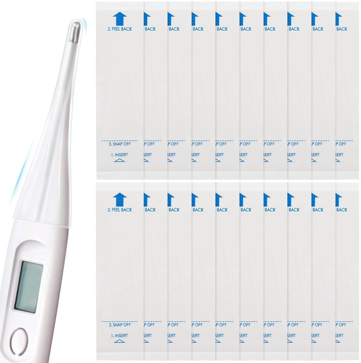 Dailygoods - Thermometer Covers - Beschermhoezen - Veilig en hygienisch - 100 Stuks - Probe Covers - Geschikt voor volwassenen - Disposable