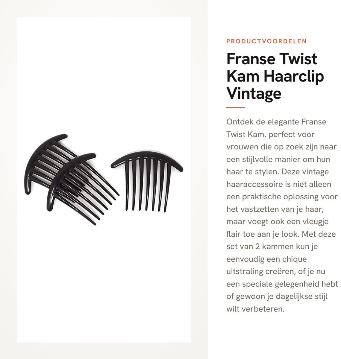 Dailygoods- Haar Kam - 2 Stuks Zeven Tanden - Franse Twist Kam - Zwart Plastic - Haar Accessoires Vrouwen - Duurzaam en Elegant - Haaraccessoire