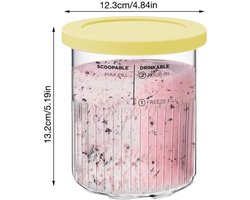 Set van 4 Ninja Creami-potten voor Ninja Creami Deluxe NC501 NC500, TGKYK herbruikbare Creami-potten, vaatwasbestendige dessertbakjes, romig Deluxe-ijs voor gelato en sorbets