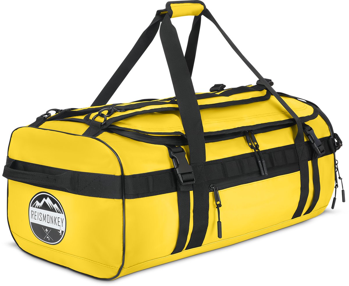 Reistas 60L - Weekendtas met Schoenenvak - Duffel Bag - Op Rug te Dragen - Geel - Reismonkey