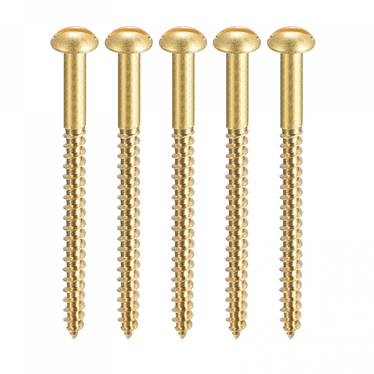 Houtschroeven M4 x 60 mm sleuf ronde kop messing plaatschroef