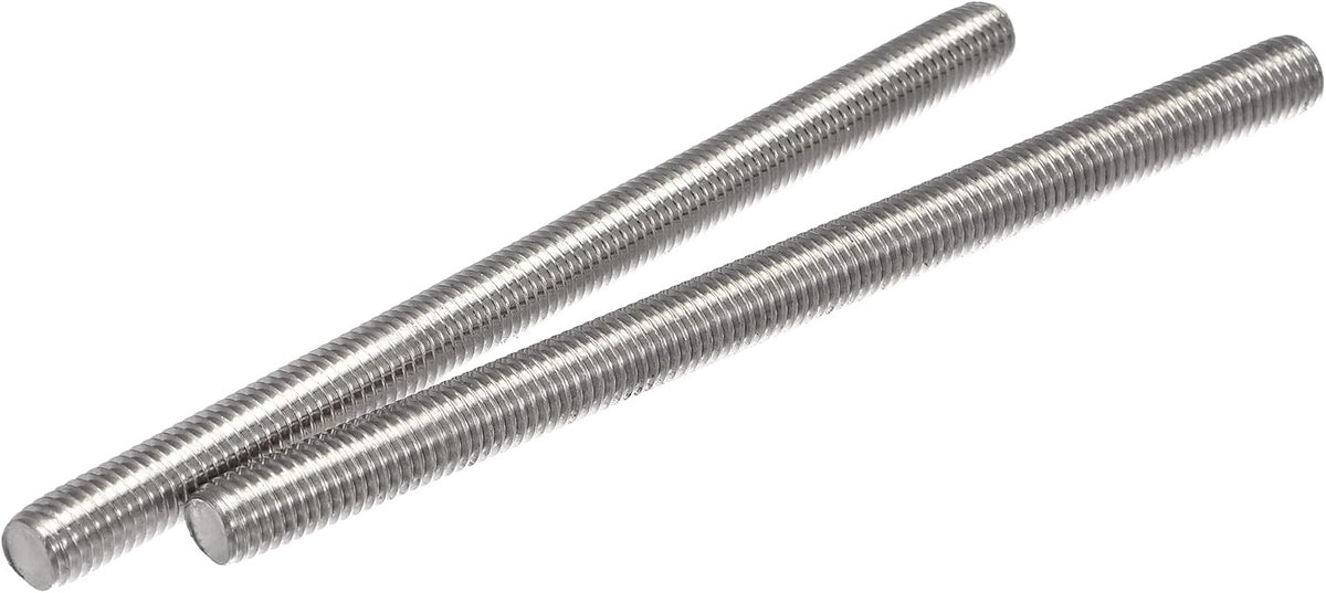 sourcing map 2 stuks volledige schroefdraadstang M10 x 150 mm 304 roestvrij staal rechtse schroefdraad