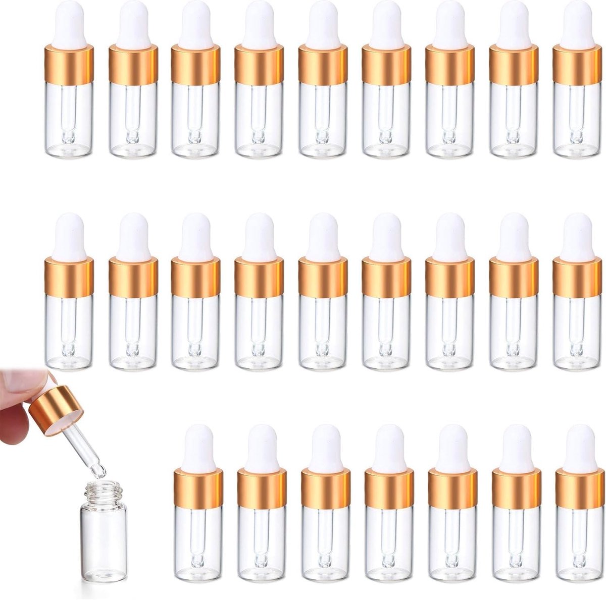 25 stuks mini pipetfles, 3 ml transparante kunststof fles, navulbare kleine monsterflesjes-container, met druppelpipet voor etherische olie, aromatherapie, massage, geurolie monster