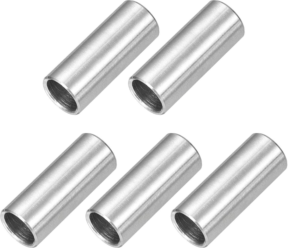 Set van 5 stelringen van roestvrij staal, 8 mm ID x 10 mm OD x 25 mm Messing niet-draadgebonden schroefscheider voor schroeven Bouten moeren 5/16" of M8
