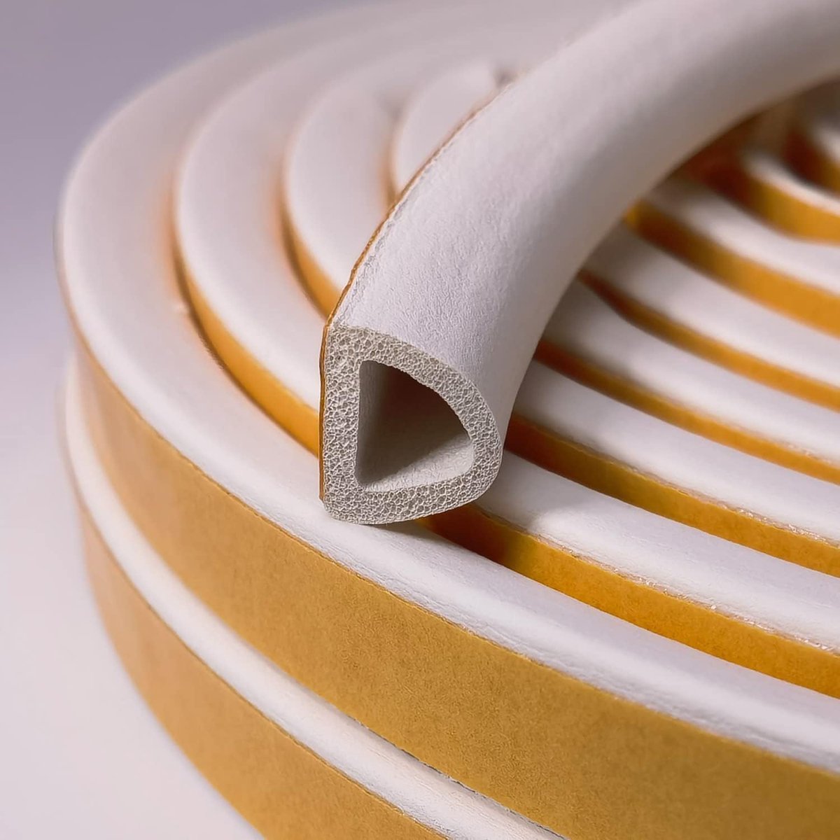 Afdichtingstape Type D voor deuren en ramen 20 m wit | geluidsisolatie weerstrip/vlamvertragende schuimband/ deurafdichting/anti-botsing/ schokbestendig koudebescherming