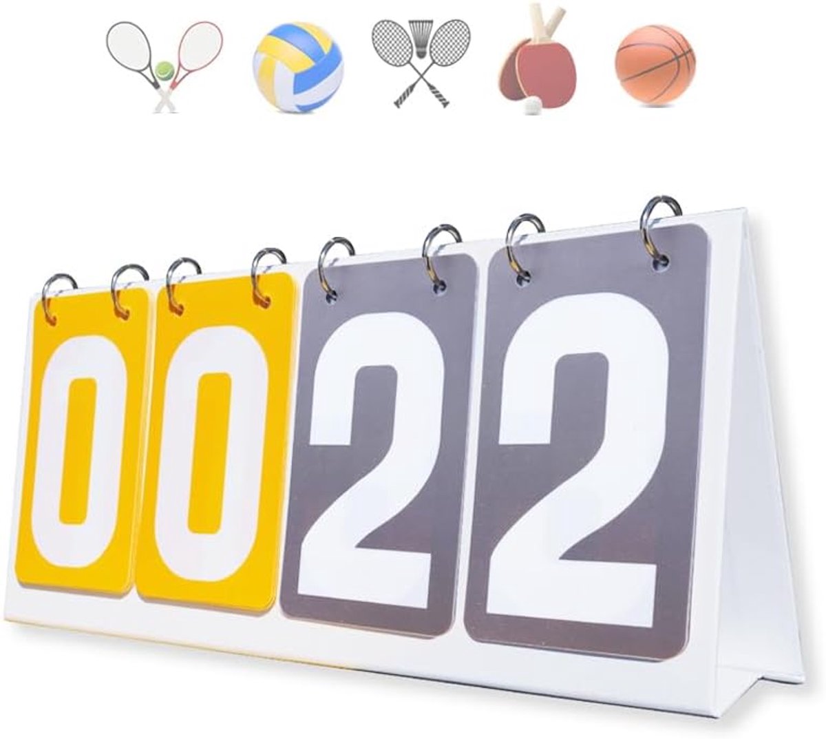 Dubbelcijferig Sport Scorebord Draagbaar Flip 4-cijferig Scoreborden voor Sportcompetitie Voetbal Basketbal Tennis Rugby Tafeltennis Badminton en Meer