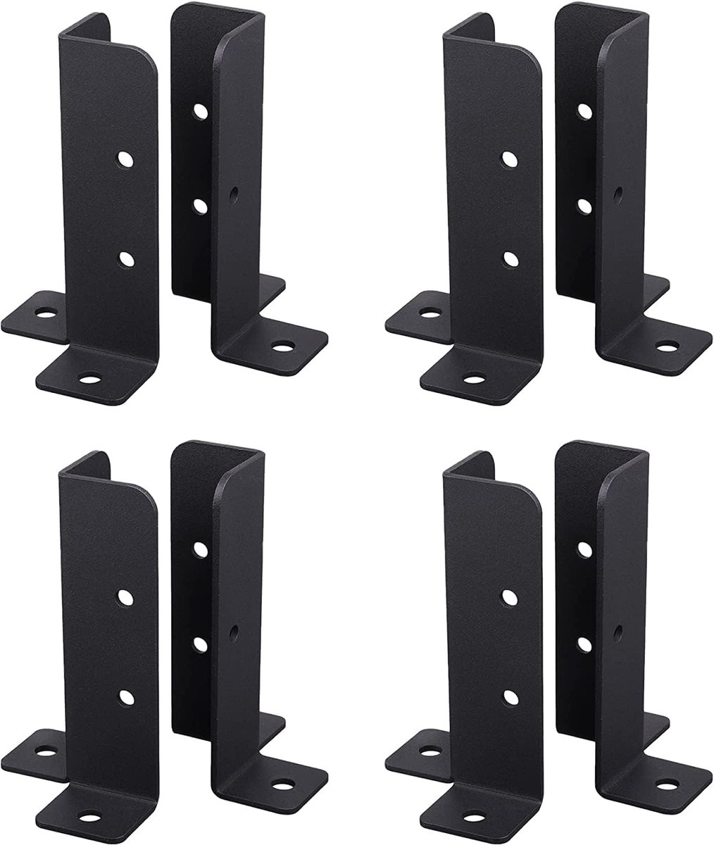8 Pack Verstelbare Houten Hek Pergola Post Beugels Past 1.5 "x 1.5", 2 x 0.8 "x 1.75" x 4 Palen Heavy Duty Hek Post Houder/Steunbasis voor Deck Reling en Mailbox