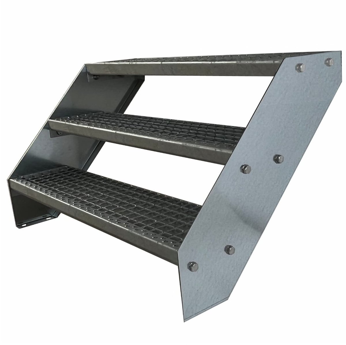 Treden Volledig gegalvaniseerd - Afmetingen (L x B x H) 63cm x 120cm x 57cm Weerbestendig en corrosiebestendig