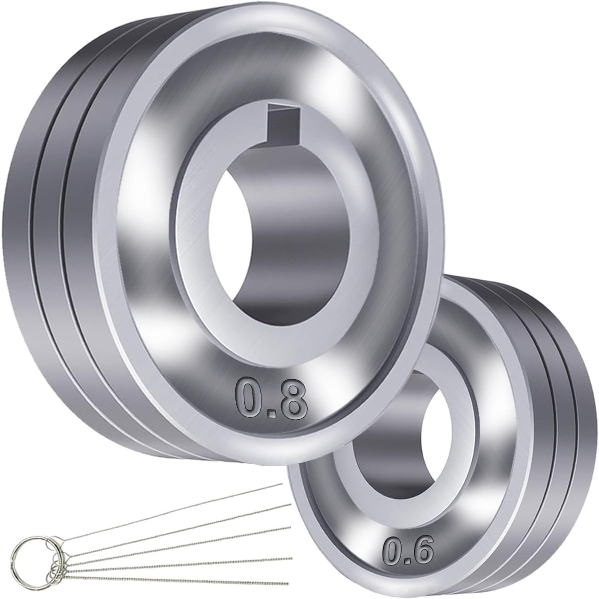 Drive Rollers Wire Feeder for SSJ-29A SSJ29 Aluminium Wire Feeder MIG MAG Welders Guide Equipment U Groove Steel Part, 1 x 0.6/0.8mm Roll Wheel, 1 x 0.8/1.0mm Roll Wheel (2 Pcs)