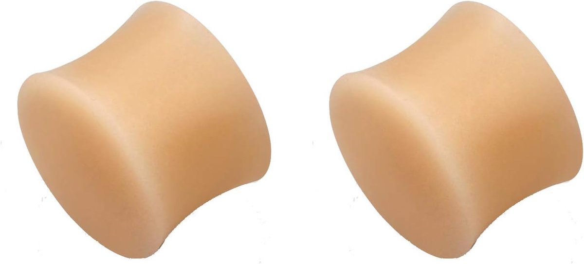 Plugs huidskleur set van 2 piercing oorstretcher oorplug double flared retainer, Siliconen