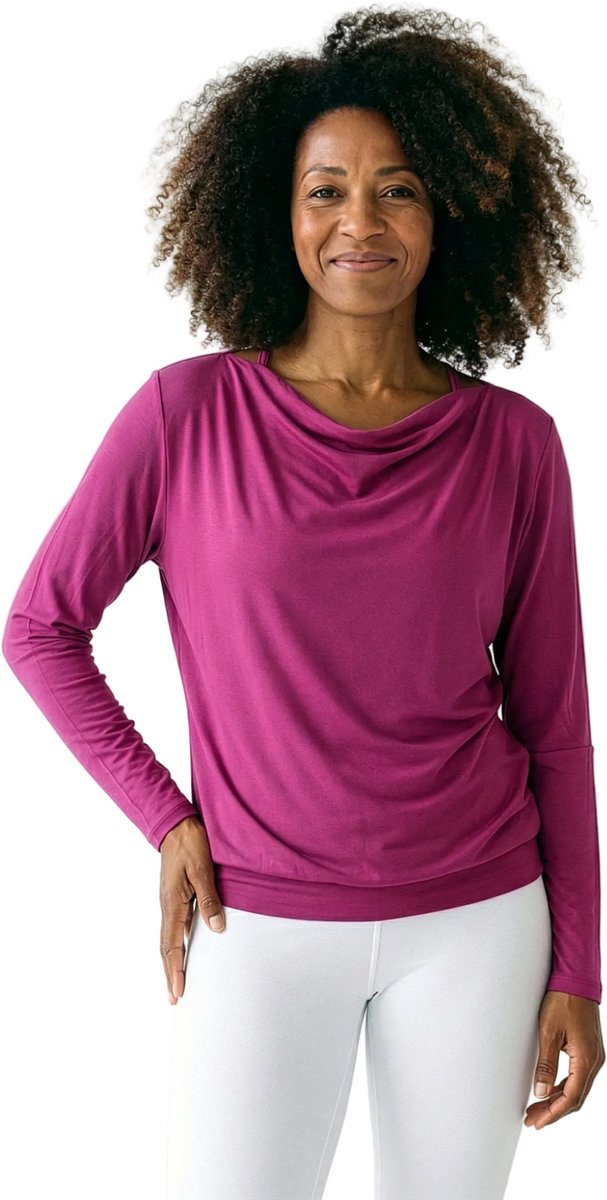Yoga-longsleeve vloeiende shakti "ala" - framboos XL Loungewear shirt YOGISTAR van Craft — afbeelding 3
